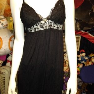 Black silk nighty